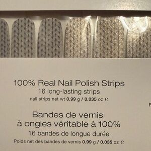 Glitter Silver Nail Polish Strips